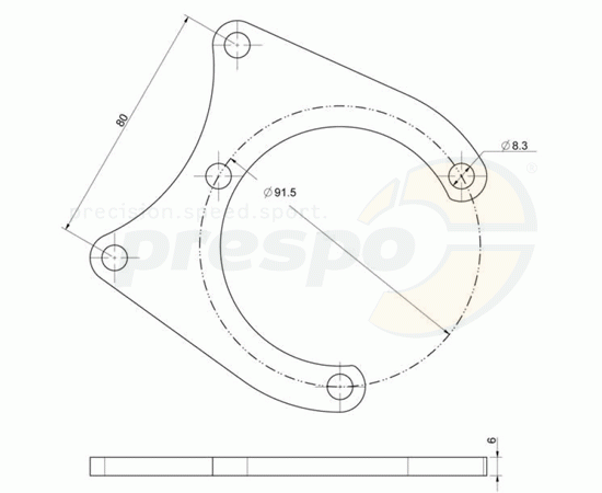 Bild 2 - Adapterplatte Bremssattel  RR MA 20  3F 91,5mm