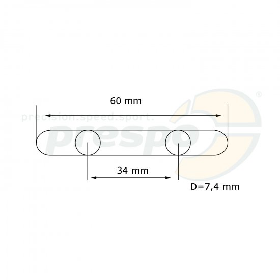 Bild 3 - Pafeder mit 2 Stiften   Abstand: 34mm   Hhe: 3,0mm   -Stifte 7,4mm