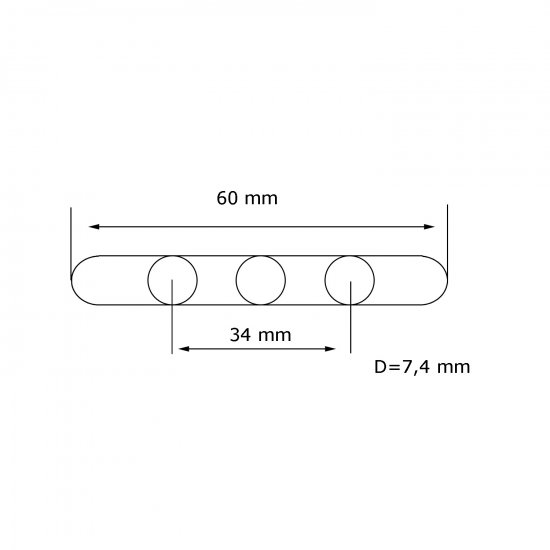 Bild 4 - Pafeder mit 3 Stiften   Abstand: 34mm   Hhe: 3,0mm   -Stifte 7,4mm