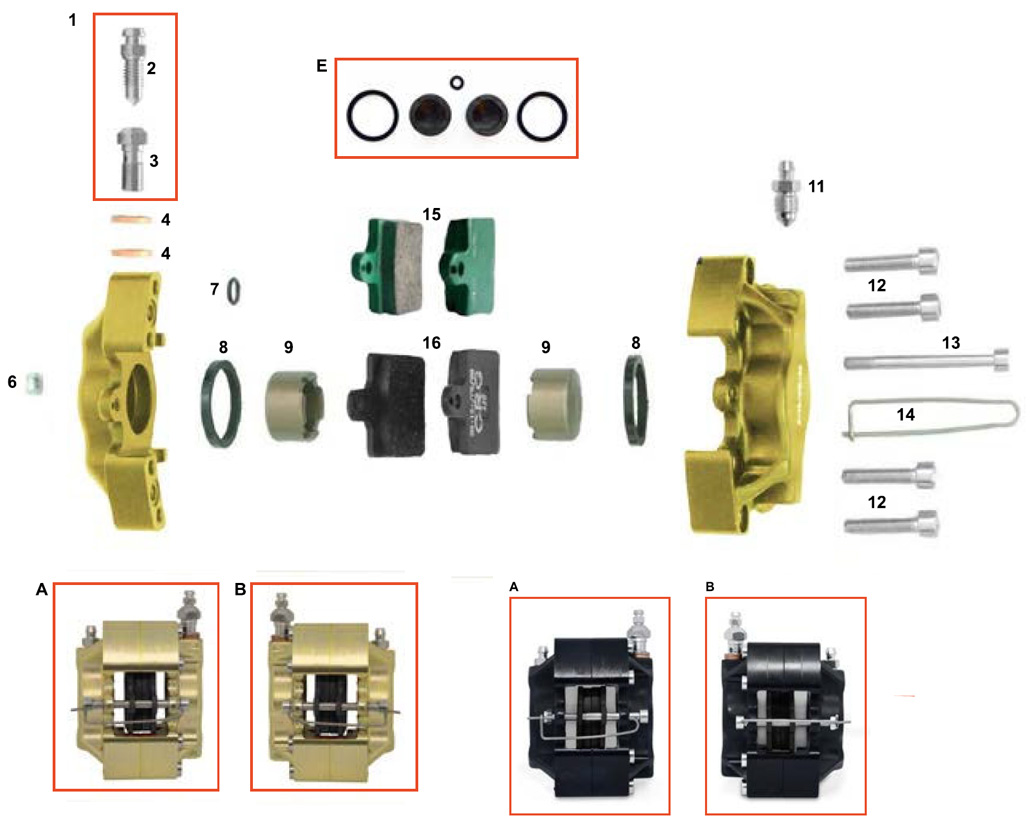 CRG Bremssattel V09 & V11 vorne - Prespo steht für Kartsport prespo kart -  kartsport