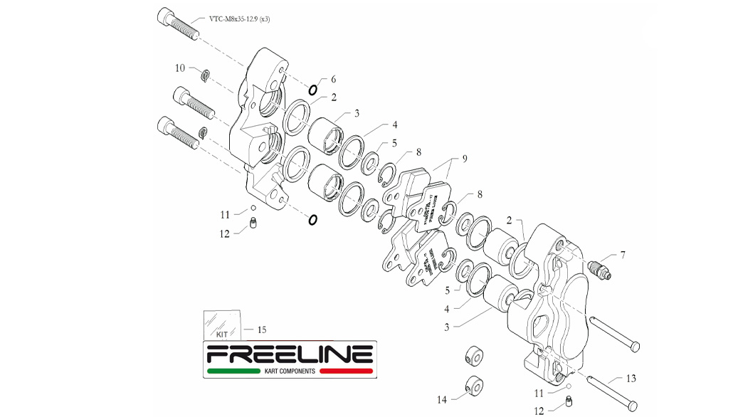 Bremssysteme Bremssysteme FREE-LINE,Bremssattel FREE-LINE RR125 hinten