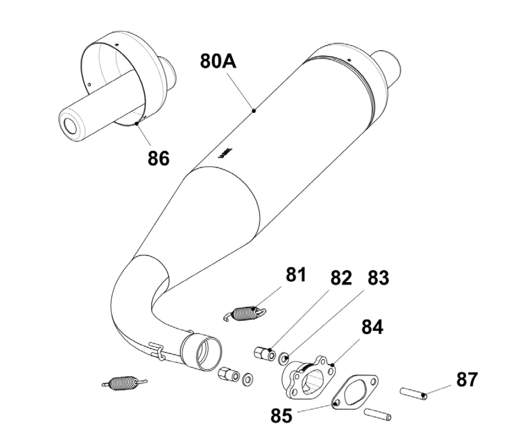 Motoren IAME Ersatzteile IAME GR-3,Auspuffanlage IAME GR-3