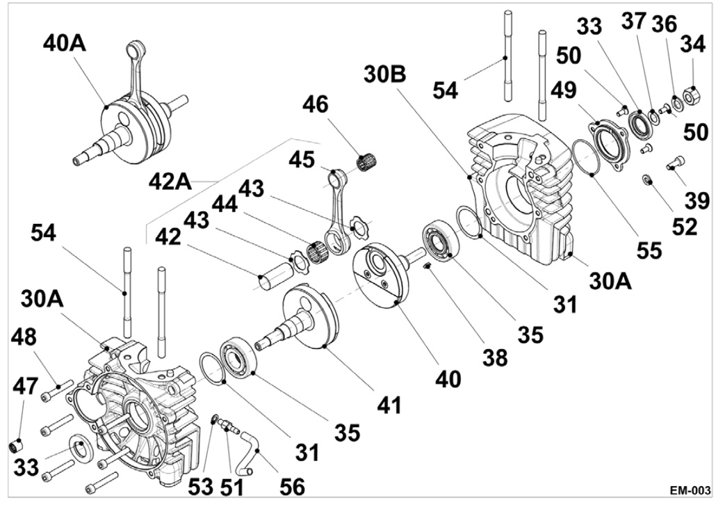 Motoren IAME Ersatzteile IAME GR-3,Kurbelgehuse IAME GR-3
