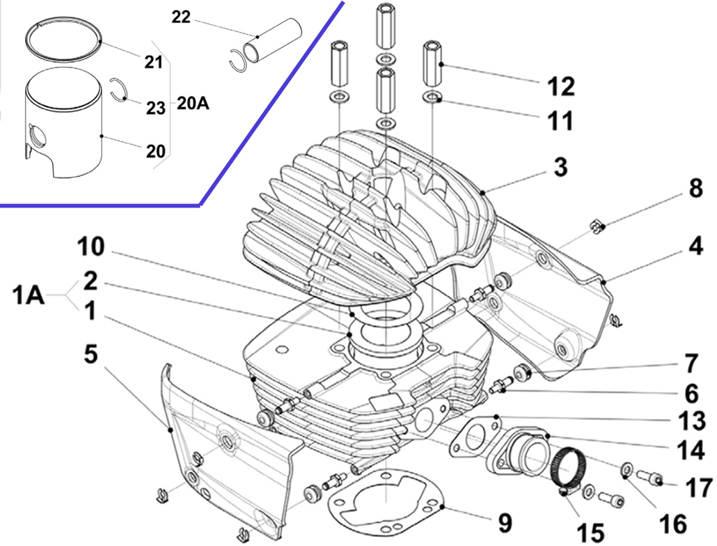 Motoren IAME Ersatzteile IAME GR-3,Zylinder und Kolben IAME GR-3