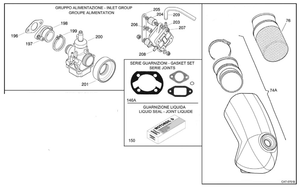 Motoren IAME Ersatzteile IAME Gazelle,Ansaugbereich IAME Gazelle