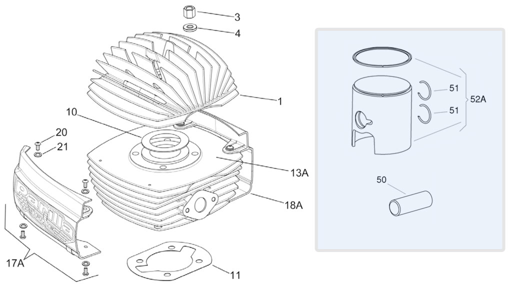 Motoren IAME Ersatzteile IAME Mini-Swift,Zylinder und Kolben IAME Mini-Swift