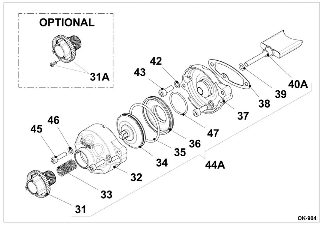 Motoren IAME Ersatzteile IAME REEDSTER V,Auslasssteuerung REEDSTER V OK