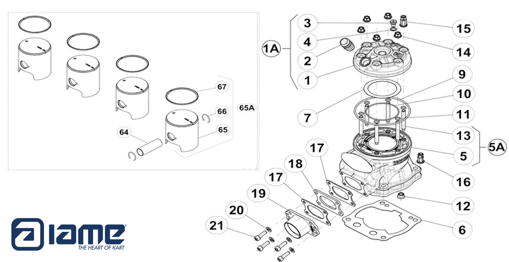 Motoren IAME Ersatzteile IAME S125,Zylinder und Kolben IAME S125