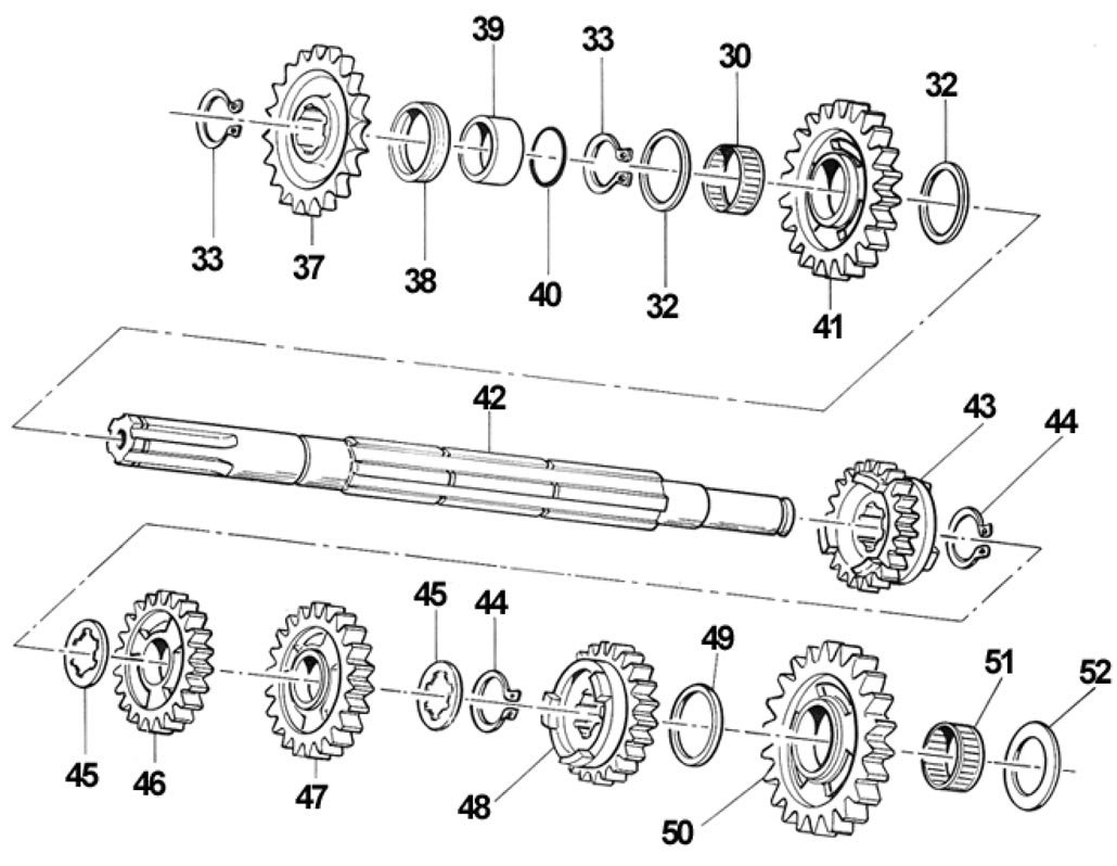 Motoren TM Ersatzteile KZ 10,Schaltwelle KZ 10