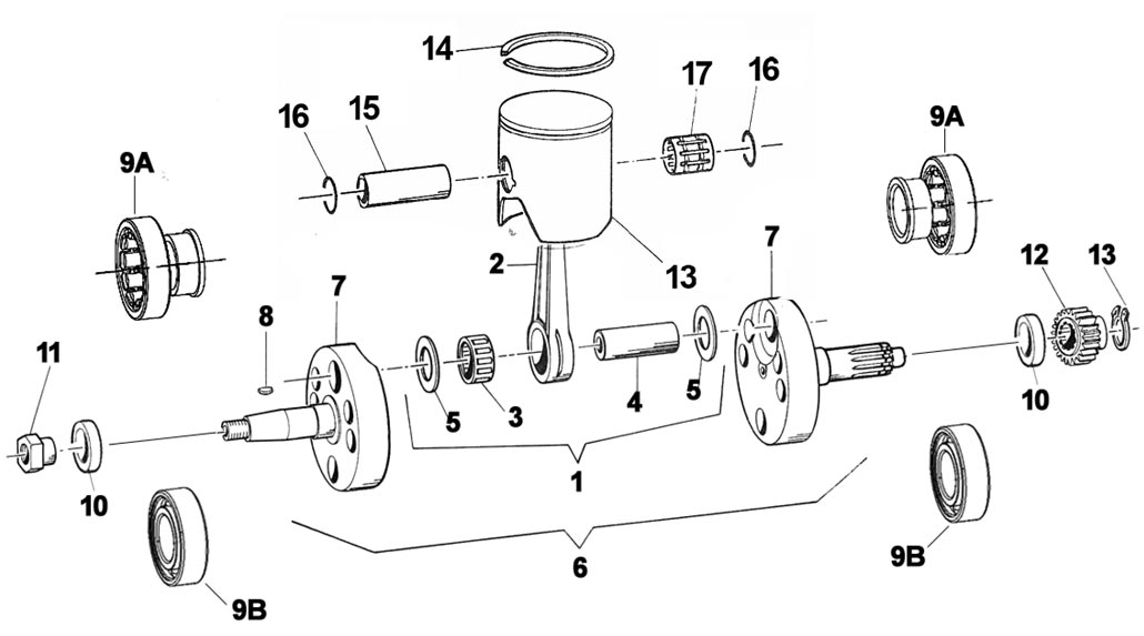 Motoren TM Ersatzteile KZ 10 B,Kurbelwelle KZ 10 B