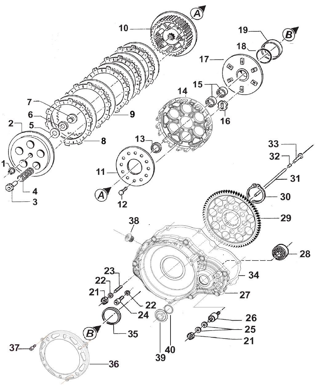 Motoren TM Ersatzteile KZ R1,Kupplung KZ R1