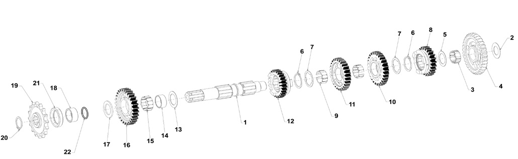 Motoren TM Ersatzteile KZ R1,Schaltwelle KZ R1