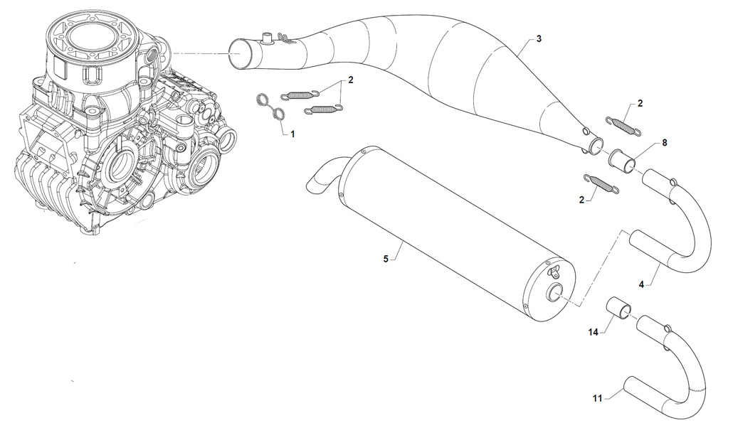 Motoren TM Ersatzteile KZ R2 / R3,Auspuffanlage KZ R2 / R3