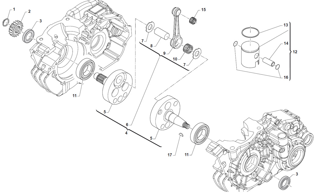 Motoren TM Ersatzteile KZ R2 / R3,Kurbelwelle KZ R2 / R3
