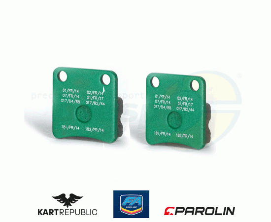 Bild 1 - Bremsbelag (Satz) KR/FA-KART  Typ: KZ vorne, MINI       Ausfhrung: grn