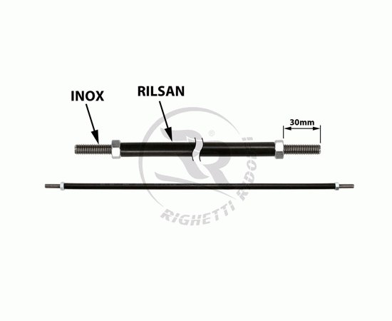 Bild 1 - Bremsstange M 6 x 450mm INOX mit Kunststoffhlle