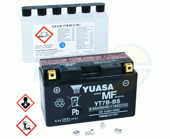 Bild 1 - Batterie YUASA   YT7B-BS   12 V - 6,5 AH