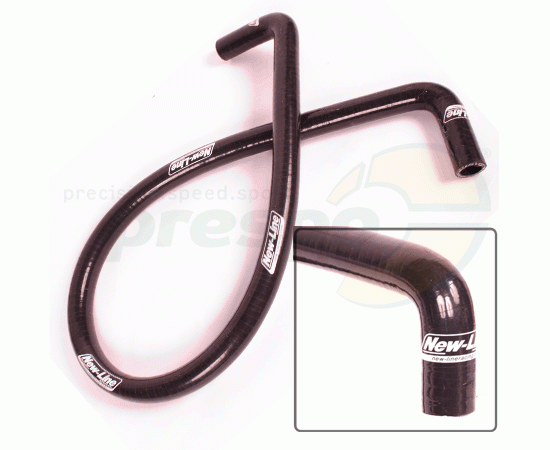 Bild 1 - Khlwasserschlauch SILIKON  NEW-LINE   mit Doppelbogen  (2x90)   Farbe: schwarz