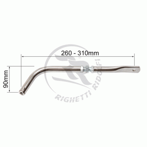 Sitzstrebe rund verstellbar mit Biegung 90mm