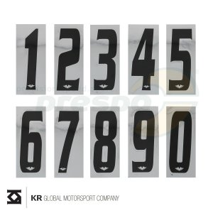 Startnummer ''KR''   schwarz / Untergrund silber